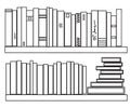 Bookshelf on a white background. Silhouette. Vector